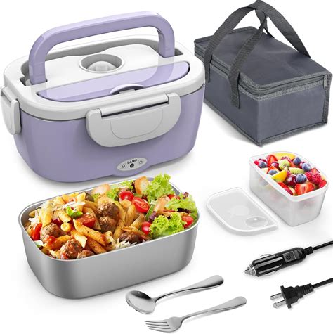 vingud electric lunch box|Amazon.com: Vingud Electric Lunch Box, 3 in 1 Heated Lunch .